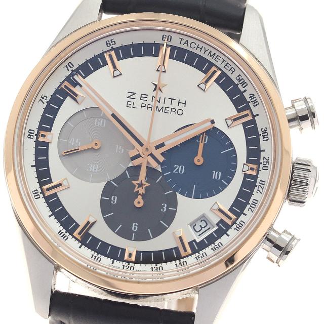 ゼニス ZENITH 51.2150.400/69.C713 クロノマスター エルプリメロ 38mm デイト PGベゼル 自動巻き メンズ 良品 箱・保証書付き_958373