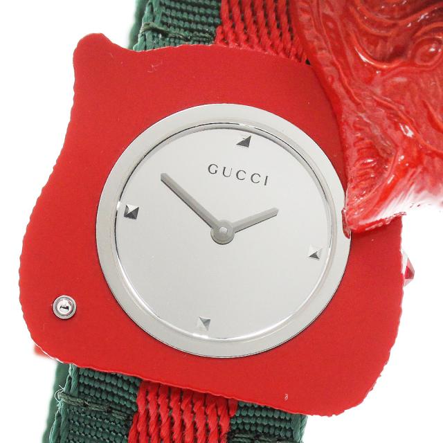 グッチ GUCCI 146.4/YA146409 ル・マルシェ・デ・メルヴェイユ シークレット タイガー クォーツ レディース 美品 _957234