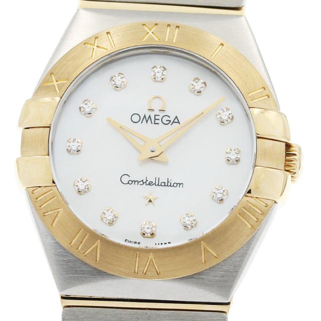 オメガ OMEGA 123.20.24.60.55.002 コンステレーション ブラッシュ YGコンビ 12Pダイヤモンド クォーツ レディース 良品 保証書付き_957836