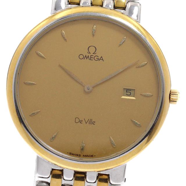 オメガ OMEGA デビル デイト SS/YGブレス ３ロウ クォーツ メンズ _959647