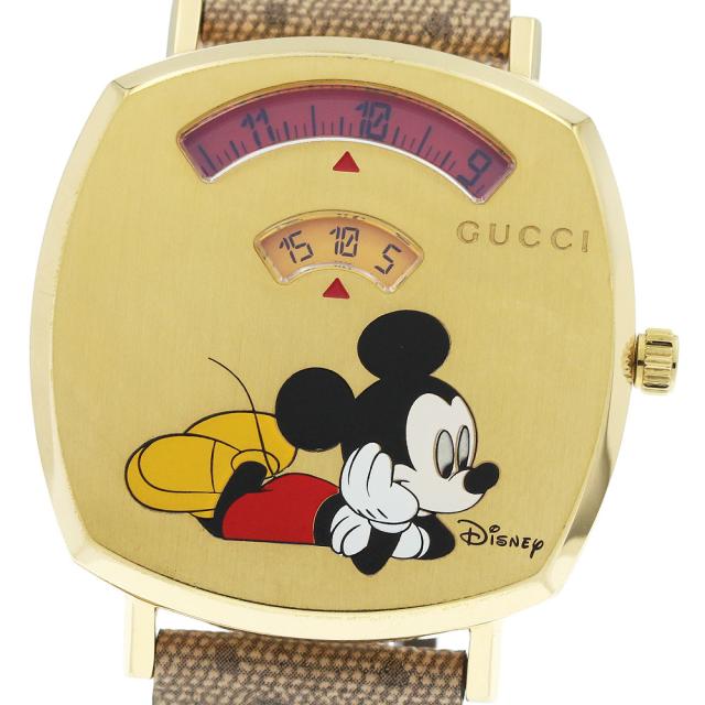 グッチ GUCCI 157.4/YA157420 グリップウォッチ ディズニーコラボ ミッキーマウス クォーツ メンズ 箱・保証書付き_958089