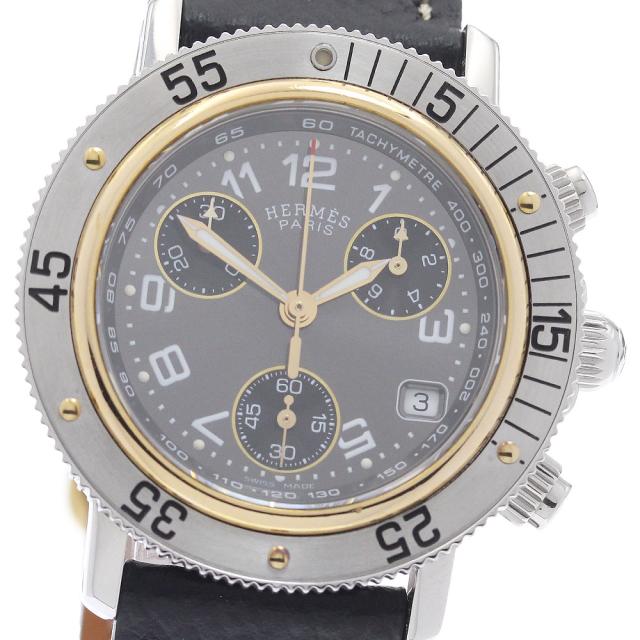 エルメス HERMES CL2.320 クリッパーダイバー クロノグラフ クォーツ レディース _959437