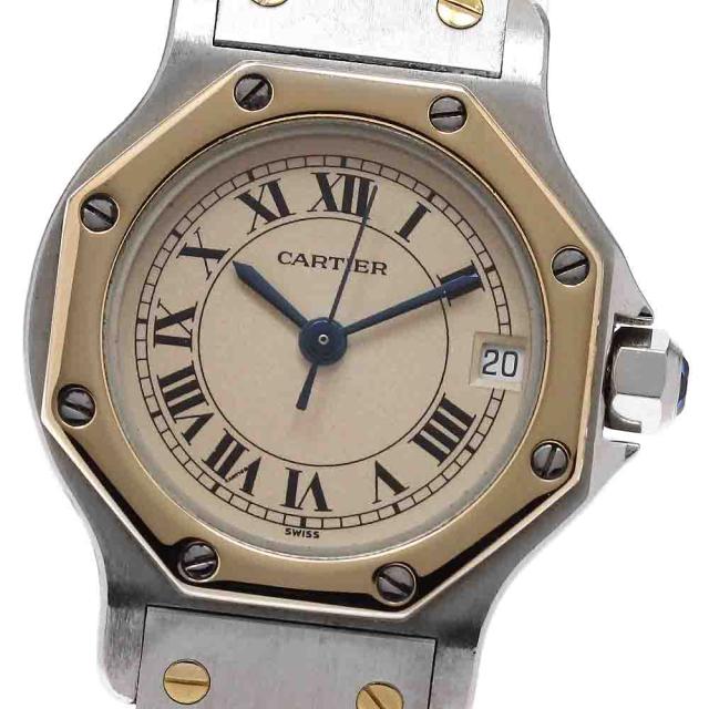 カルティエ CARTIER W2001683 サントスオクタゴンSM デイト YGコンビ クォーツ レディース _957586
