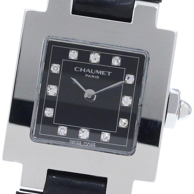 ショーメ Chaumet W04211 スタイル カレ 12Pダイヤ クォーツ レディース 保証書付き_958598