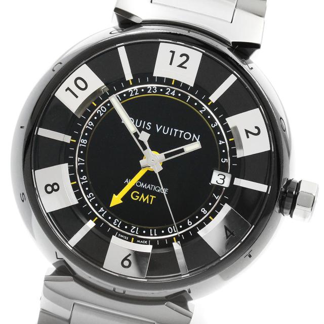 ルイ・ヴィトン LOUIS VUITTON Q113K タンブールインブラック GMT デイト 自動巻き メンズ 箱・保証書付き_951112