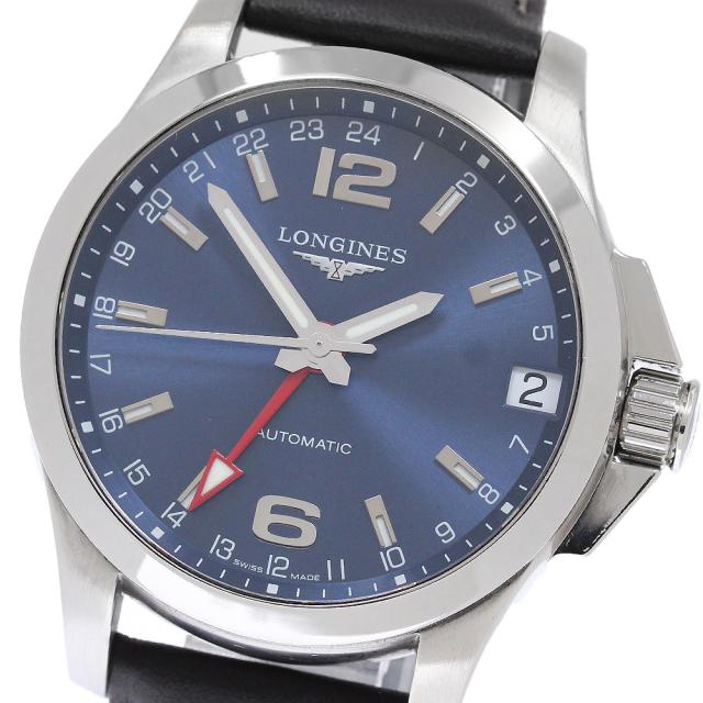 ロンジン LONGINES L3.687.4 コンクエスト GMT デイト 自動巻き メンズ 良品 _957020