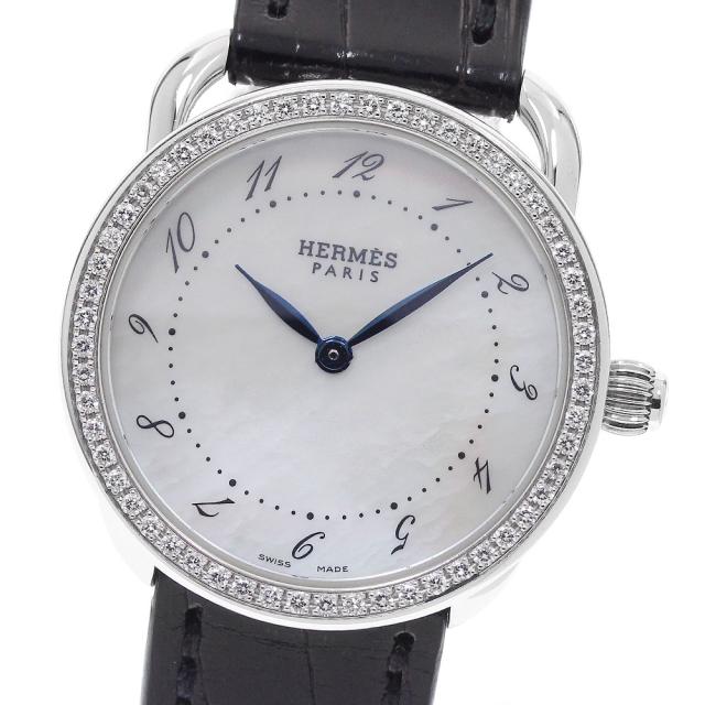 エルメス HERMES AR5.230 アルソー ダイヤベゼル クォーツ レディース 箱・保証書付き_958335
