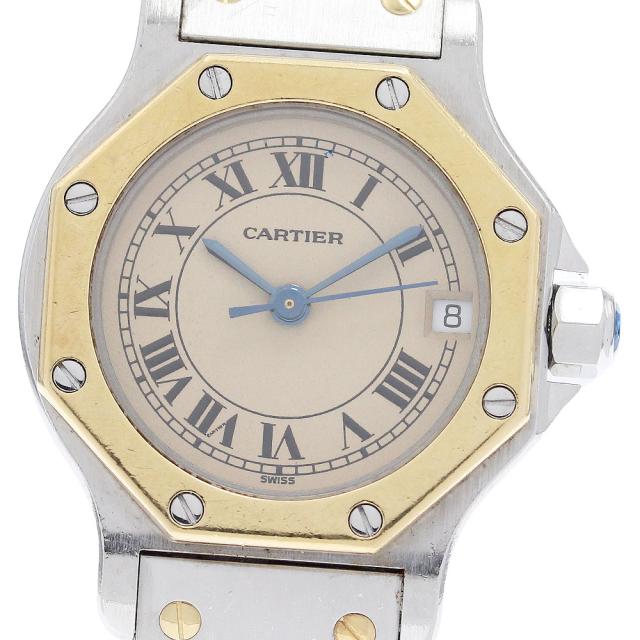 カルティエ CARTIER サントスオクタゴンSM YGベゼル クォーツ レディース _921334
