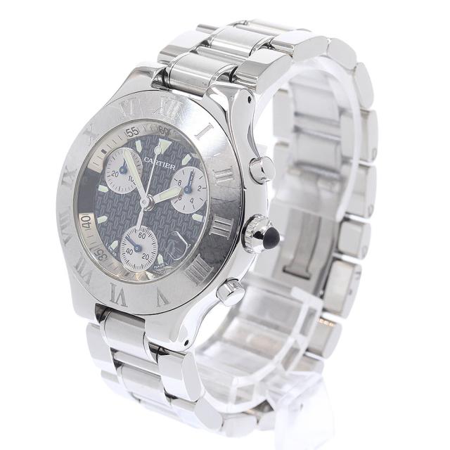 カルティエ CARTIER W10125U2 クロノスカフ デイト クォーツ メンズ 保証書付き_947201_2