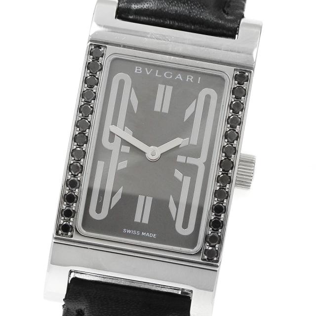 ブルガリ BVLGARI RT39S レッタンゴロ ブラックダイヤ クォーツ レディース _956864