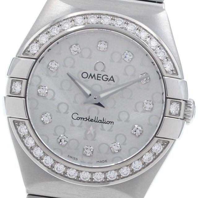 オメガ OMEGA 123.15.24.60.52.001 コンステレーション ダイヤベゼル 12P クォーツ レディース 良品 保証書付き_960320