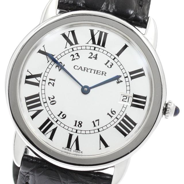 カルティエ CARTIER W6700255 ロンドソロLM デイト クォーツ メンズ 美品 _960811