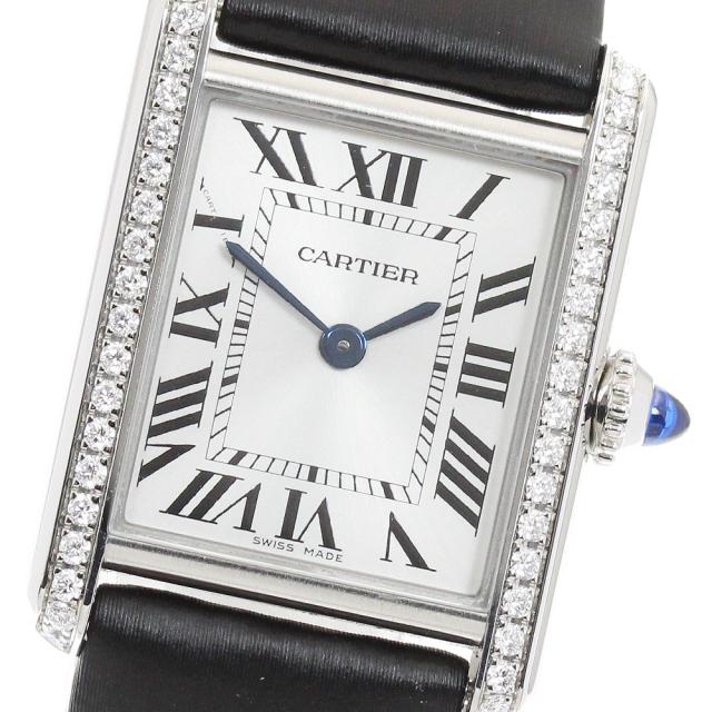 カルティエ CARTIER W4TA0016 タンクマストSM ダイヤベゼル クォーツ レディース 美品 保証書付き_960905