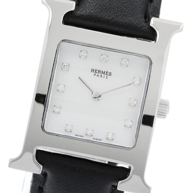 エルメス HERMES HH1.210 Hウォッチ 12Pダイヤ クォーツ レディース _956850