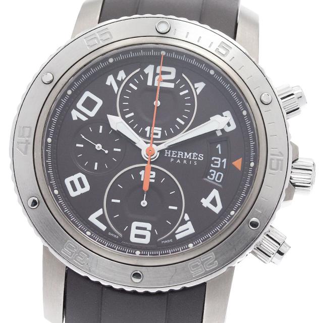 ベルト訳あり エルメス HERMES CP2.941 クリッパー メカニックダイバー クロノグラフ 自動巻き メンズ 箱・保証書付き_949012