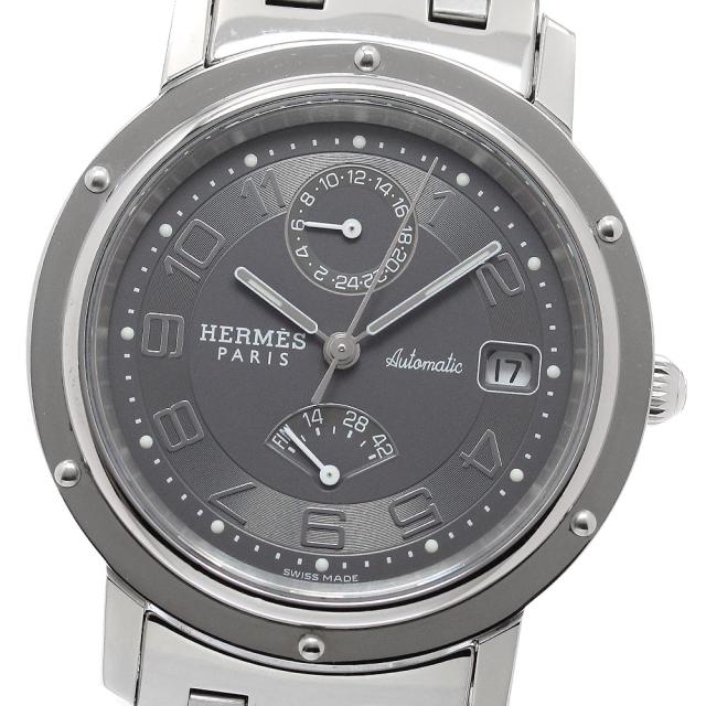 エルメス HERMES CL2.810 クリッパー デイト パワーリザーブ 自動巻き メンズ 良品 _961245