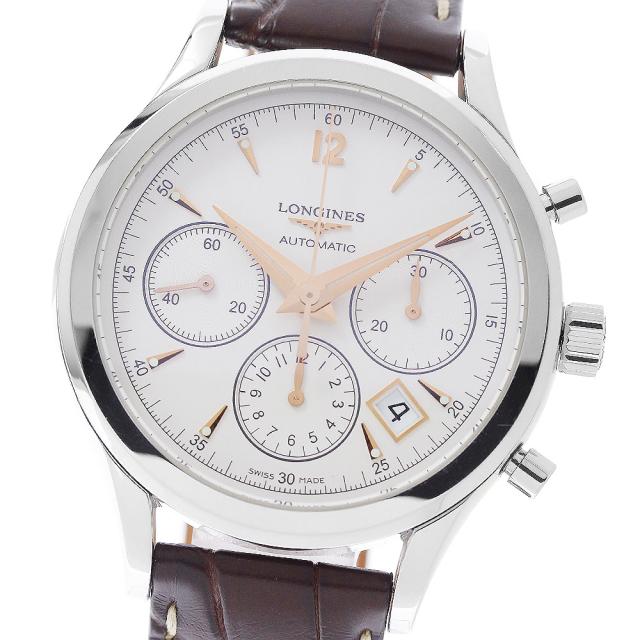 ロンジン LONGINES L2.750.4 ヘリテージ コレクション コラムホイール クロノグラフ 自動巻き メンズ 保証書付き_961479