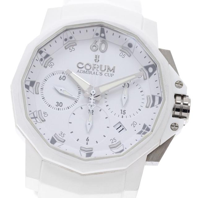コルム CORUM 01.0089 アドミラルズカップ チャレンジャー44 クロノグラフ 自動巻き メンズ 良品 保証書付き_961607