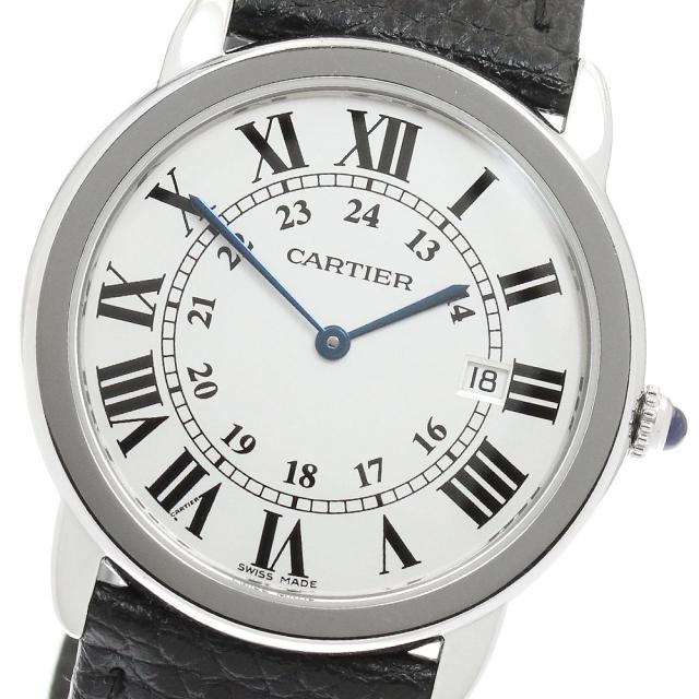 カルティエ CARTIER W6700255 ロンドソロLM デイト クォーツ メンズ 保証書付き_961752