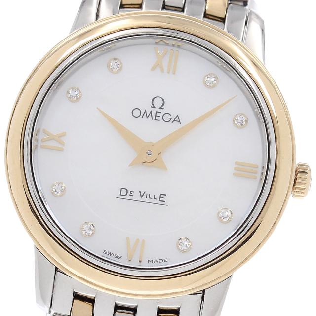 オメガ OMEGA 424.20.27.60.55.001 デビル プレステージ 8Pダイヤ クォーツ レディース 良品 保証書付き_957909
