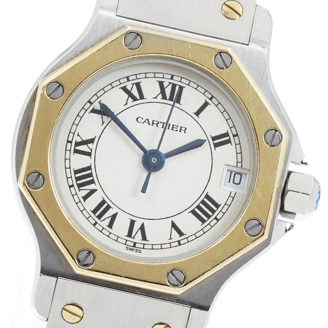 カルティエ CARTIER W2001683 サントスオクタゴンSM デイト YGコンビ クォーツ レディース 内箱付き_960180