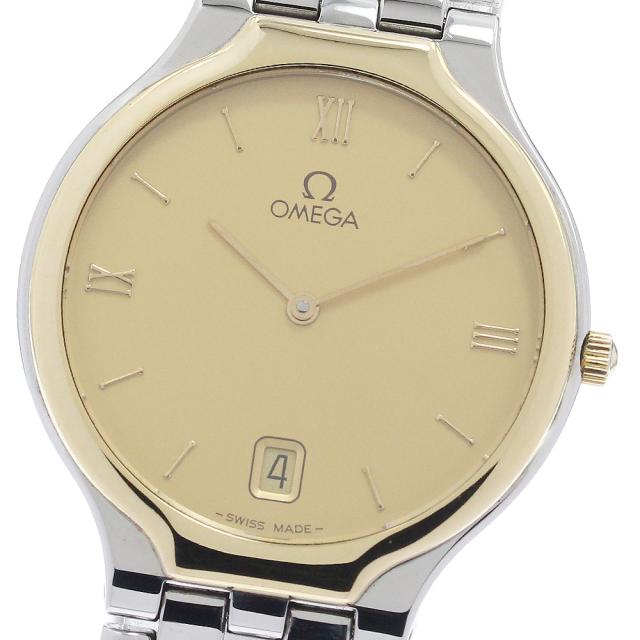 オメガ OMEGA デビル デイト YGベゼル クォーツ メンズ _958078