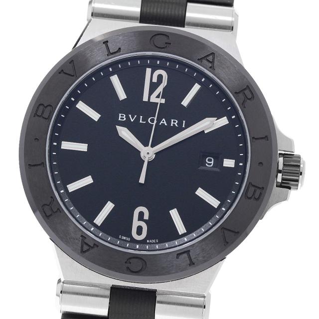 ブルガリ BVLGARI DG42SC ディアゴノ セラミック デイト 自動巻き メンズ 美品 箱付き_959765