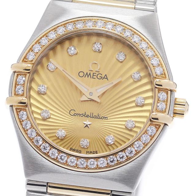 オメガ OMEGA 111.25.26.60.58.001 コンステレーション ミニ 12P ダイヤベゼル 160周年記念 クォーツ レディース 極美品 _962095