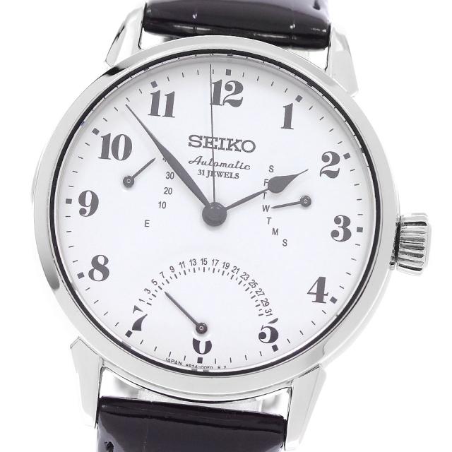 セイコー SEIKO SARD007/6R24-00E0 プレサージュ 琺瑯文字盤 パワーリザーブ デイデイト 自動巻き メンズ 良品 箱・保証書付き_960806