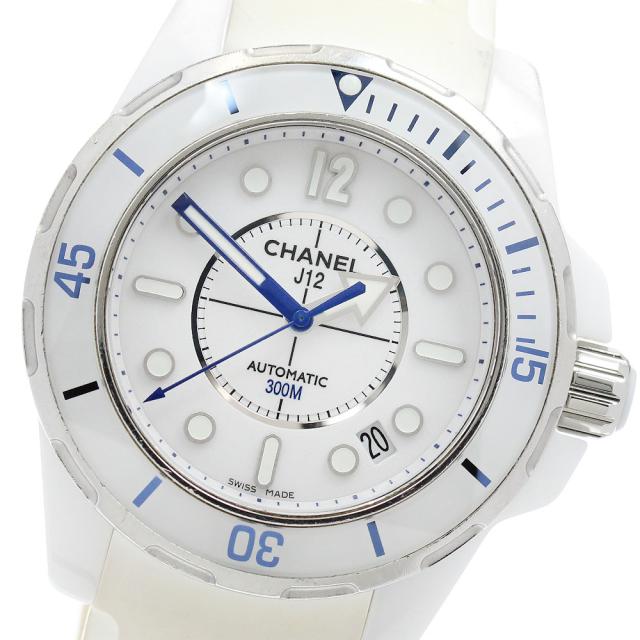 シャネル CHANEL H2560 J12 マリーン デイト 白セラミック 自動巻き メンズ _960193