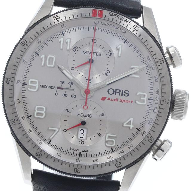 オリス ORIS 01 774 7661 7481-Set アウディスポーツ リミテッドエディション クロノグラフ 自動巻き メンズ 良品 箱・保証書付き_960587