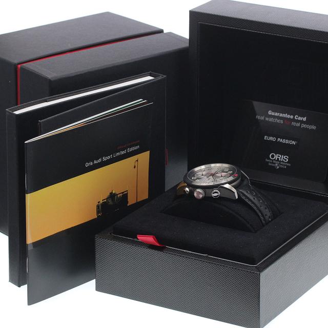 オリス ORIS 01 774 7661 7481-Set アウディスポーツ リミテッドエディション クロノグラフ 自動巻き メンズ 良品 箱・保証書付き_960587_1