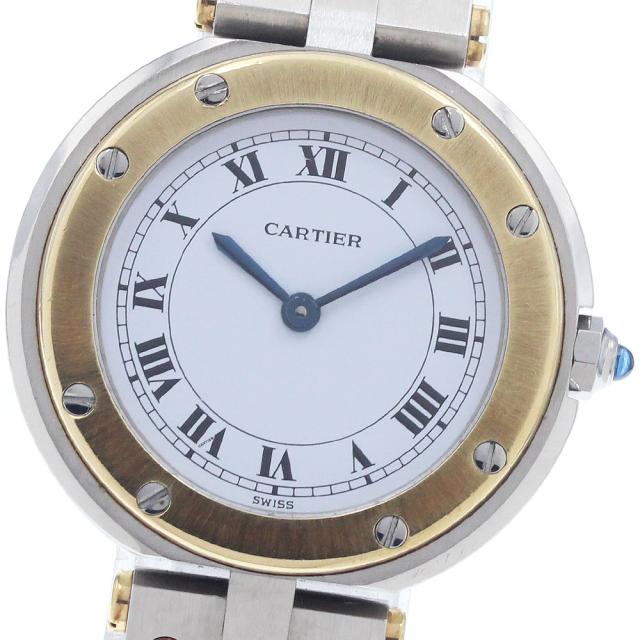 カルティエ CARTIER サントスラウンドSM YGベゼル クォーツ レディース _954285
