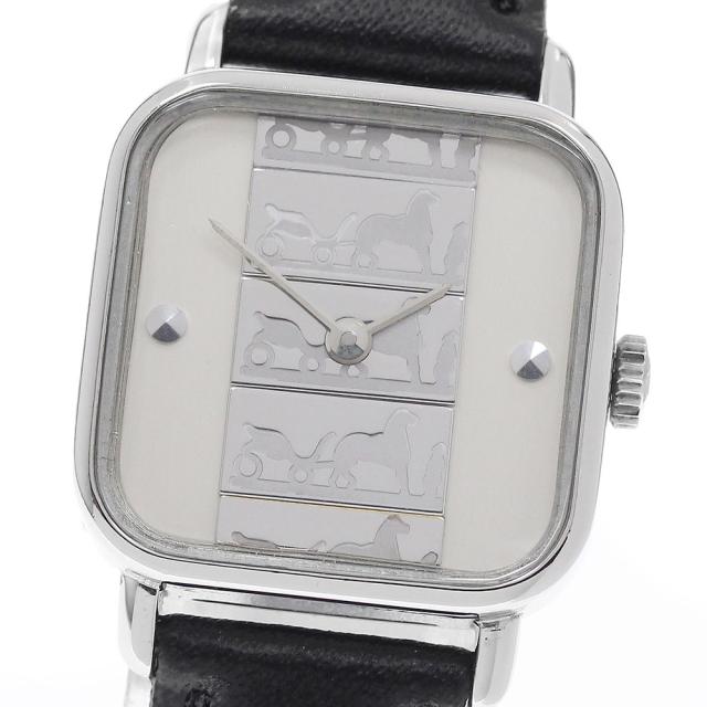 エルメス HERMES 馬車柄 クォーツ レディース _961419