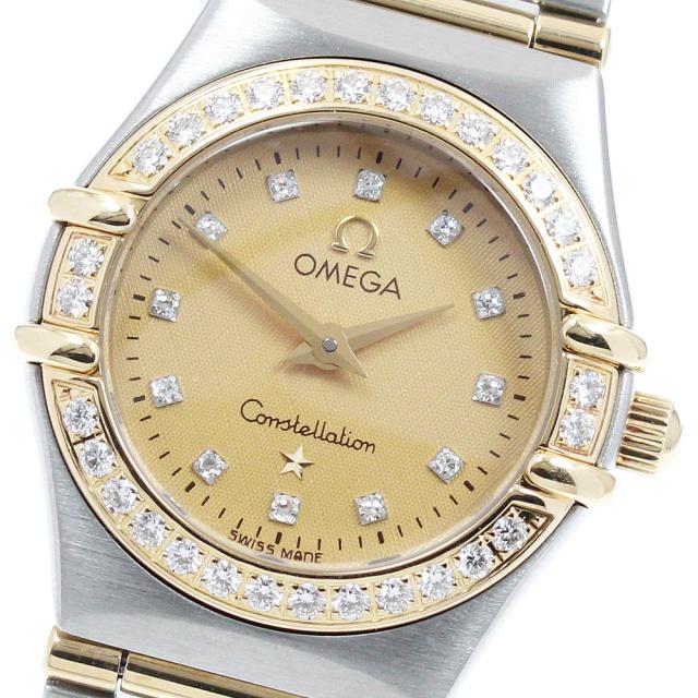 オメガ OMEGA 1267.15 コンステレーション ダイヤベゼル 12Pダイヤ フルバー クォーツ レディース 美品 保証書付き_962136