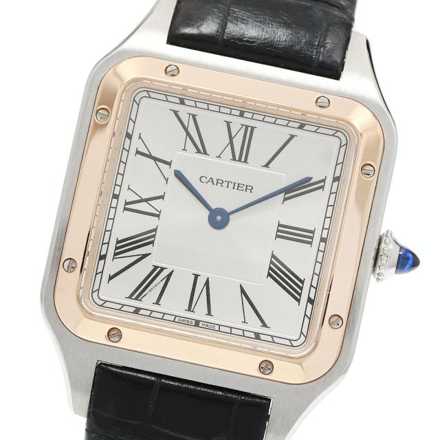 カルティエ CARTIER W2SA0011 サントスデュモンLM PGベゼル クォーツ メンズ 保証書付き_963136
