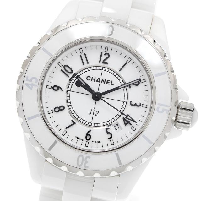 シャネル CHANEL H0968 J12 33ｍｍ 白セラミック デイト クォーツ レディース _963046