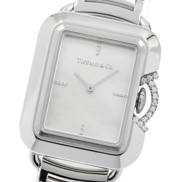 ティファニー TIFFANY&Co. 69546161 Tレクタングル リューズガードダイヤ クォーツ レディース 良品 _957470