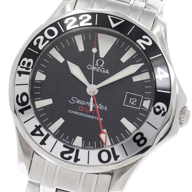 オメガ OMEGA 2534.50 シーマスター300 50周年記念モデル GMT デイト 自動巻き メンズ 箱・保証書付き_945095
