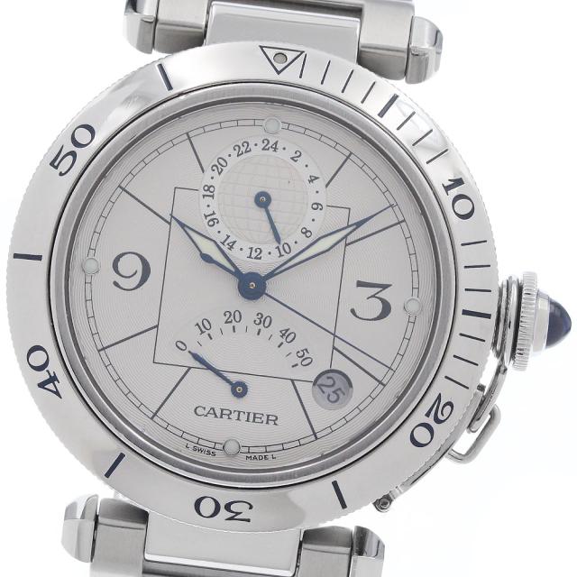 カルティエ CARTIER W31037H3 パシャ38ｍｍ GMT パワーリザーブ デイト 自動巻き メンズ _956624 207,900円