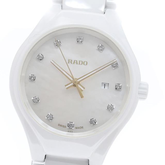 ラドー RADO 111.0061.3 トゥルー 12Pダイヤ デイト クォーツ レディース 良品 _967817