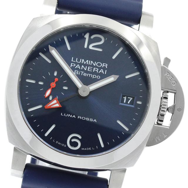 パネライ PANERAI PAM01404 ルミノール クアランタ ルナロッサ ビテンポ デイト GMT 自動巻き メンズ 良品 箱・保証書付き_969399