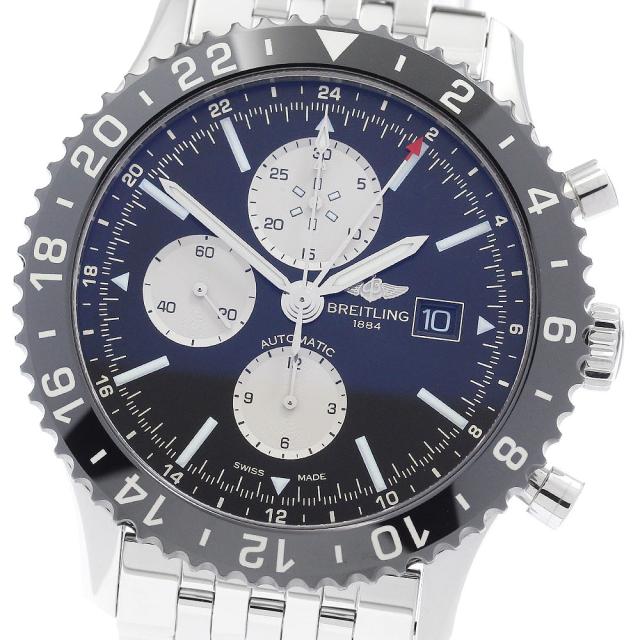 ブライトリング BREITLING Y24310 クロノライナー デイト GMT 自動巻き メンズ 美品 保証書付き_973234