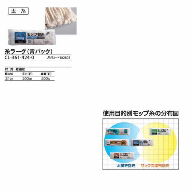 モップ替糸T-40 太糸 187g テラモト CL-366-218-0 業務用 お掃除 清掃の通販はau PAY マーケット - CLEANUP （業務 用品）