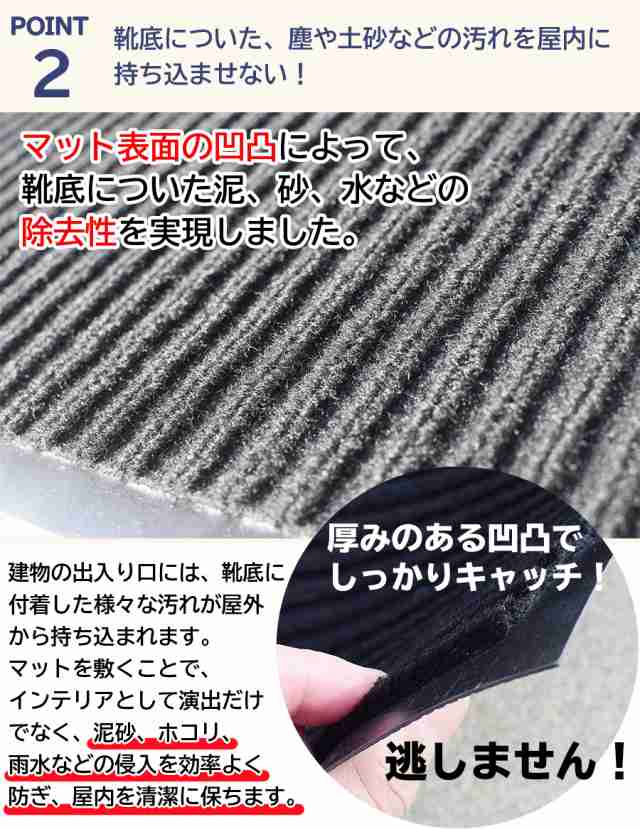 玄関マット 吸水マット 泥落とし 業務用 60×90cm 屋外 屋内 店舗 ストライプの通販はau PAY マーケット - CLEANUP （業務用品）