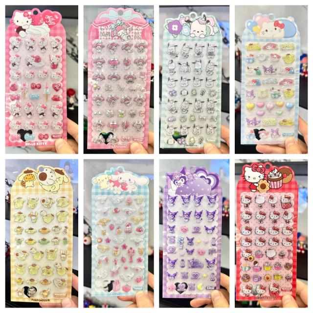 【海外限定・正規品】3Dシール 透明 クリア 光沢 ぷっくり ぶくぶくシール 装飾用 DIY 手帳 日記帳 シール帳 ステッカー