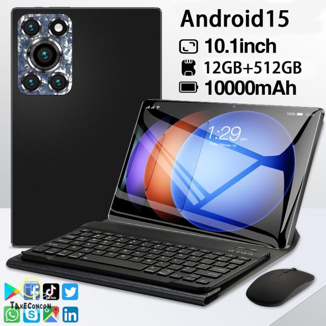 タブレット PC 本体 Android15 大画面10インチ 12GB+256GB テレワーク 2560*1600 ネット授業 動画視聴 Bluetooth GPS 通話対応 WiFi 子供向け プレゼント 誕生日