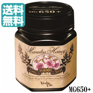 送料無料【マヌカハニー　MG650+（250ｇ）】 マルチフローラルマヌカハニーＭＧ６５０＋（ニュージーランド産）　 VedaVie Manuka Honey　ヴェーダヴィマヌカハニー　正規品輸入品　　ピアス 蜂蜜　ハチミツ　はちみつ