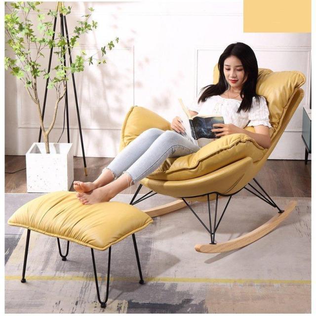 大きいロッキングチェア 2点セット 北欧 リクライニングチェ