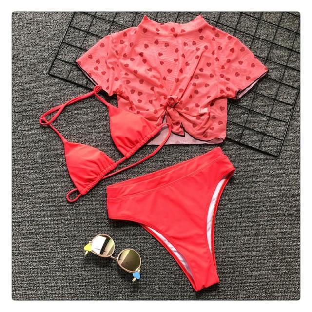 レディース　ファッション　水着　ビキニ ３点セット トップス付き LOLITAモード 純情セクシー ハイウェイスト パット入り YZ001 レディース ファッション 水着 ビキニ 3点セット トップス付き LOLITA